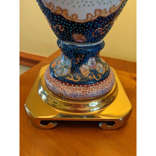 1960s Moriage Satsuma Style Lamp With Gold Pagoda Base For Sale In Columbus - Image 6 of 13