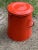 Red Enamel Bin, 1950s For Sale - Image 3 of 5
