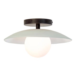 Dish Flush Mount, 5in Glass Globe, Modern Led Ceiling Light, by Research.Lighting For Sale