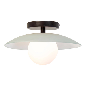 Dish Flush Mount, 5in Glass Globe, Modern Led Ceiling Light, by Research.Lighting