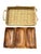 Mid 20th Century Vintage Mid-Century Teak & Woven Basket Serving Tray | 3-Section Divided Tray For Sale - Image 5 of 6