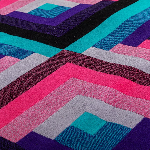 Textile Woven Wool Design Rug by Luigi Missoni for Missoni, 1980s For Sale - Image 7 of 9