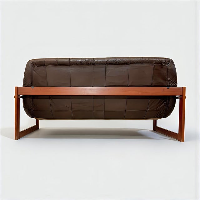Leather MP-91 / MP-163 Earth Lounge Sofa from Percival Lafer, Brazil, 1970s For Sale - Image 6 of 9