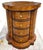 1980s Maitland Smith English Regency Tooled Leather Quatrefoil Drum Chest Side Table For Sale - Image 5 of 14