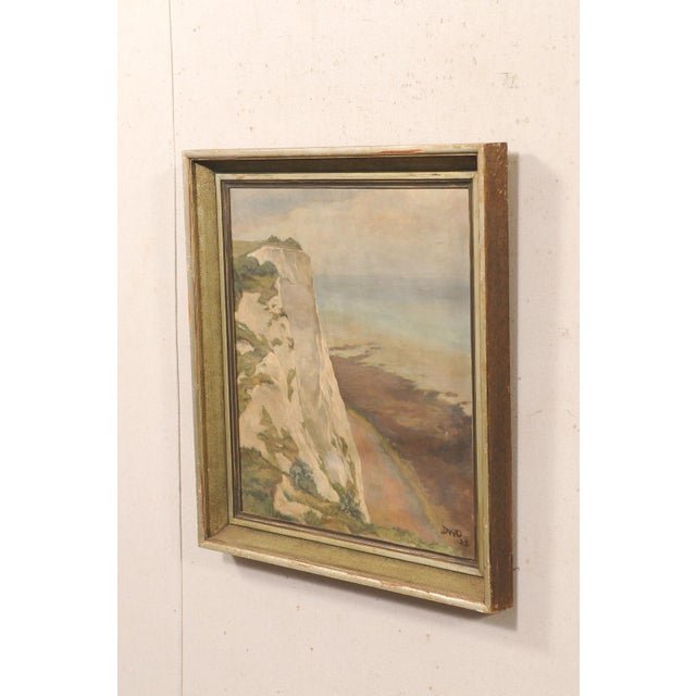 Swedish Framed Ocean Cliff Painting, c.1932 For Sale - Image 11 of 13