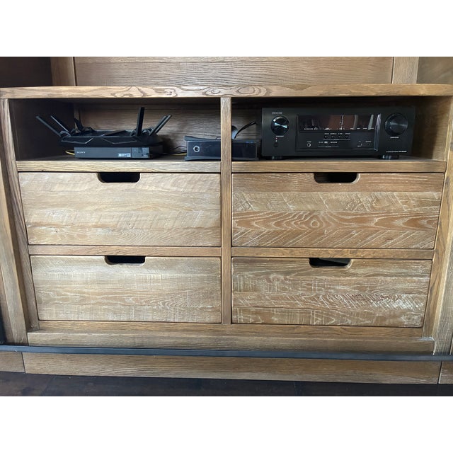Arhaus Baumann 113" Oak Media Wall Unit With Sliding Doors For Sale In Birmingham - Image 6 of 17