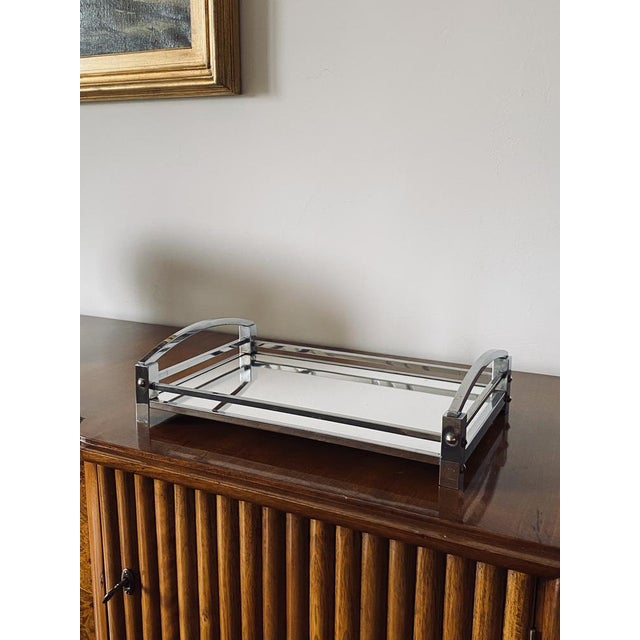 Modernist Mirrored Tray by Jacques Adnet for Maison Adnet, France, 1940-1950 For Sale - Image 16 of 18