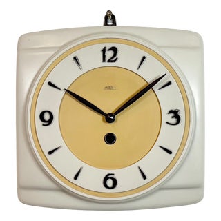 Vintage Beige Bakelite Wall Clock from Prim, 1950s For Sale