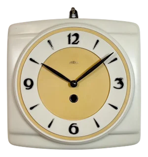 Vintage Beige Bakelite Wall Clock from Prim, 1950s