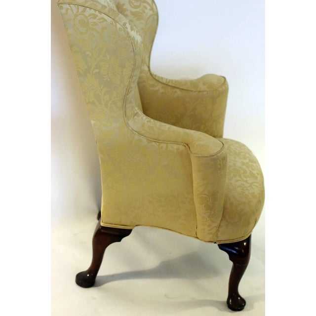 Yellow 18th century English Georgian Petite Wingback Chair For Sale - Image 8 of 11