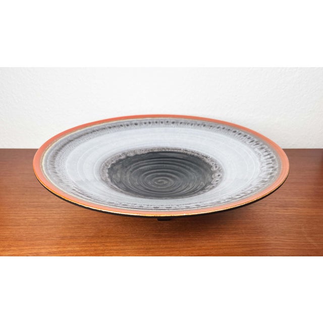 Large Art Deco German Ceramic Tripod Bowl from Karlsruher Majolika, 1940s For Sale - Image 15 of 18