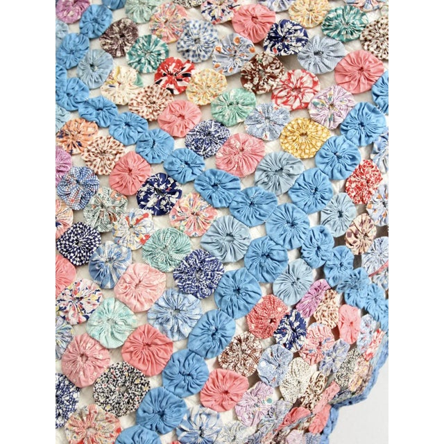 Vintage Yo-Yo Quilt For Sale - Image 11 of 13