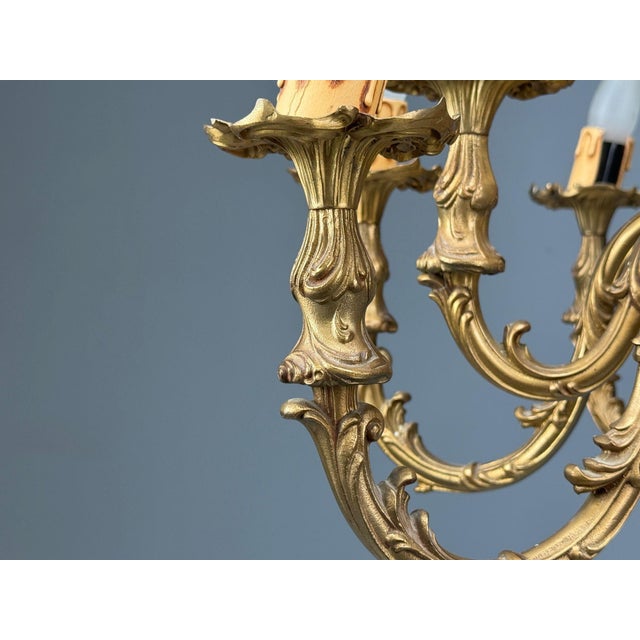 Brown Baroque, Scroll Form Chandelier, Dore Bronze, France, 19th/20th Century For Sale - Image 8 of 17