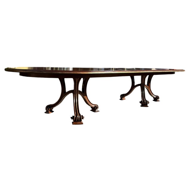 Huge Therien Studios Workshops for Dessin Fournir Double Pedestal Volute Dining Table For Sale In Los Angeles - Image 6 of 11