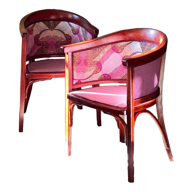 Art Nouveau Armchairs from Fischel, 1890s, Set of 2 For Sale