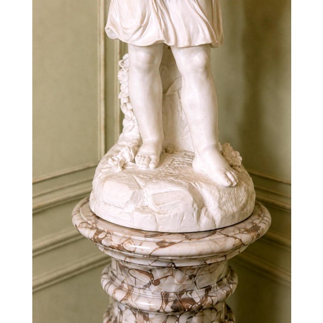 19c Royal Worcester Victorian Off White Parian Flower Girl For Sale - Image 11 of 13