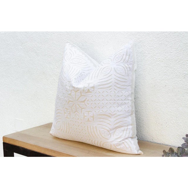 Oleander Euro Applique Pillow Cover For Sale - Image 4 of 8