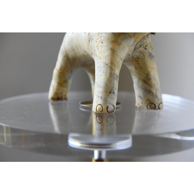 1990s Crushed Oyster Shell Elephant Sculpture Figurine For Sale - Image 5 of 7