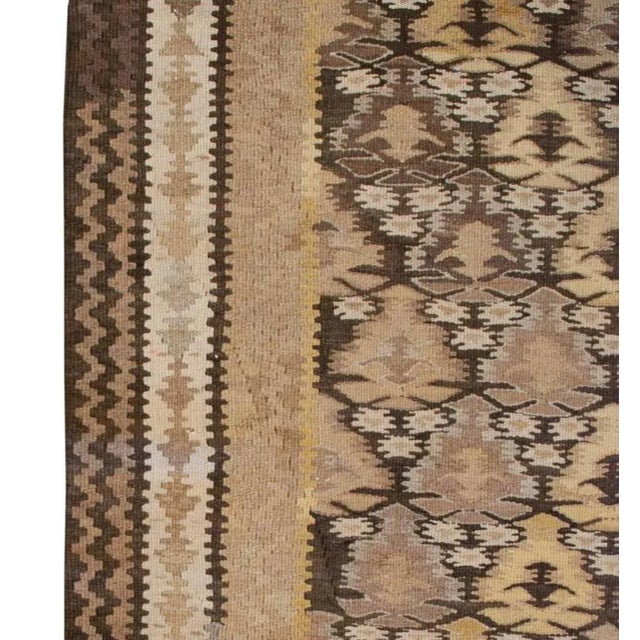 Late 20th Century Early 20th Century Qazvi Kilim Runner For Sale - Image 5 of 5