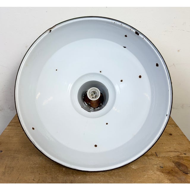 Industrial Green Enamel Factory Pendant Lamp, 1960s For Sale - Image 16 of 18