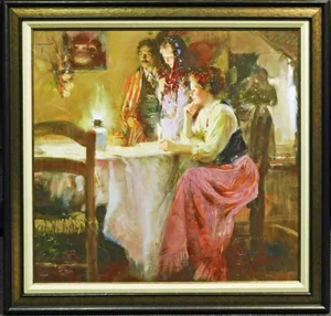 Pino "Mystical Light" Hand Signed & Embellished With Custom Frame