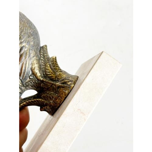 Rooster Bookends in Marble and Brass, France, 1970, Set of 2 For Sale - Image 10 of 12