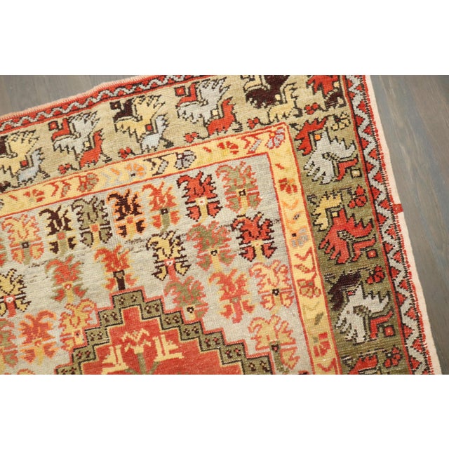 Early 20th Century Antique Zabihi Collection Turkish Melas Rug - 3'5" x 5'2" For Sale - Image 5 of 8