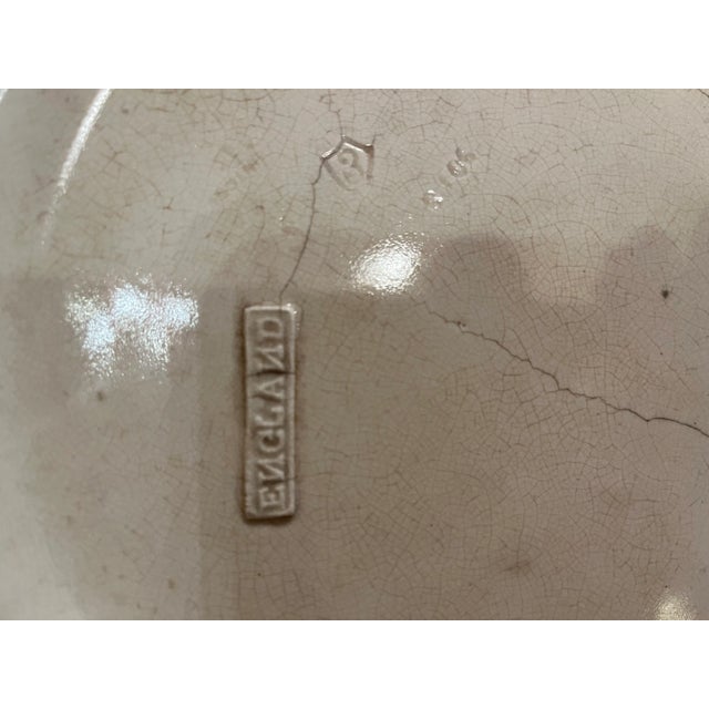 Ceramic Early 20th Century Large Antique English Green and Gilt Ceramic Jardiniere & Pedestal For Sale - Image 7 of 12