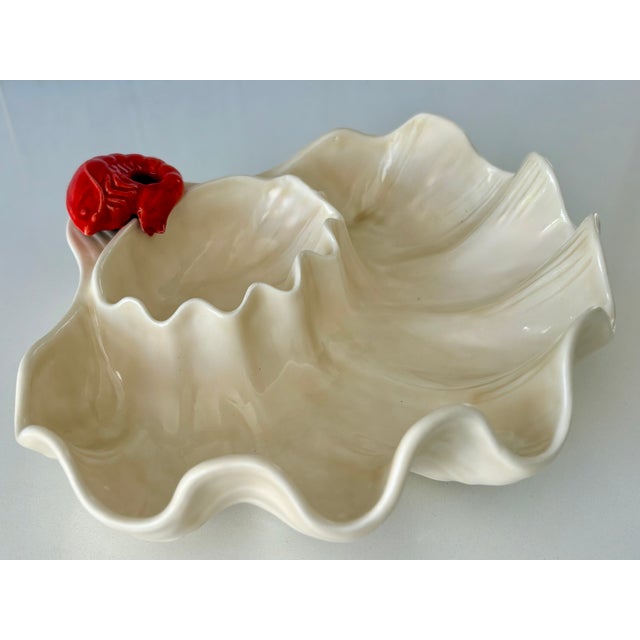 Mid-Century Modern Vintage Metlox California Pottery Shrimp Shell Serving Dish For Sale - Image 3 of 10