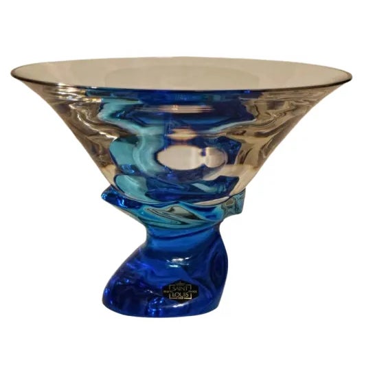 1980s St Louis Saint-Louis Eole 1989 Crystal Eole Vase Art Glass Bowl French Crystal 1989 For Sale - Image 5 of 5