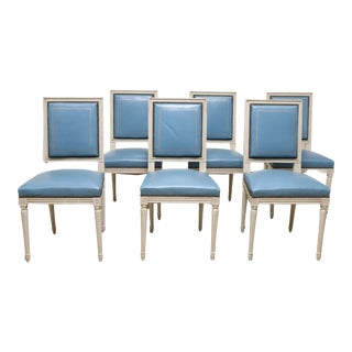 French Louis XVI Style Dining Chairs - Set of Six For Sale