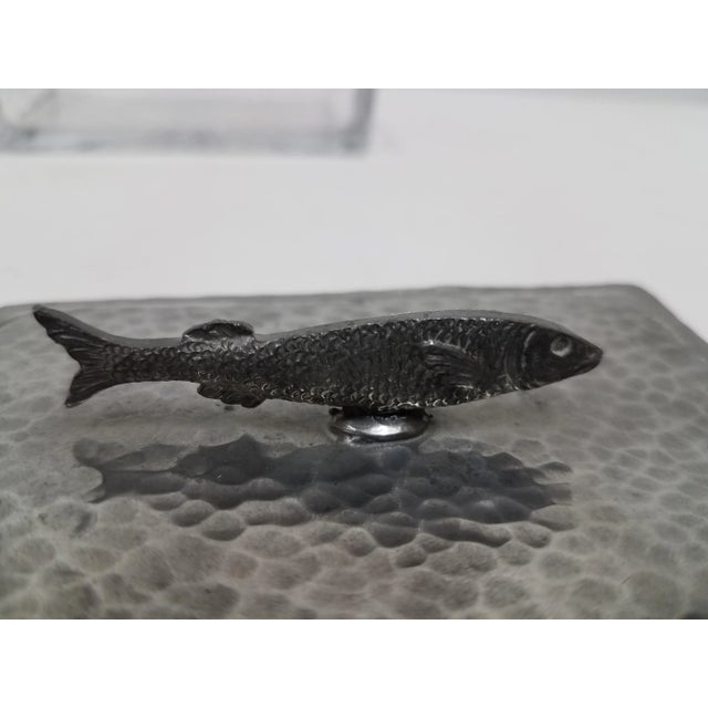 Metal Antique English Pewter Sardine Dish - Circa 19th Century For Sale - Image 7 of 11