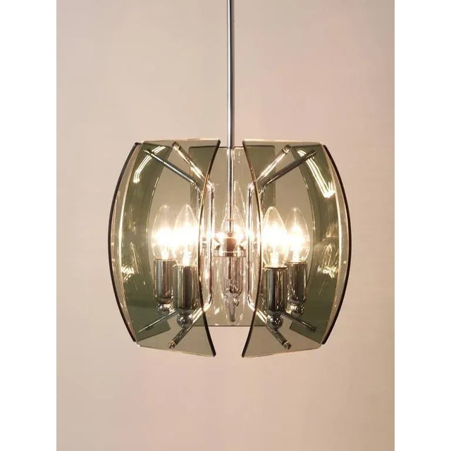 Mid-Century Glass Pendant in the style Fontana Arte, Italy, 1960s For Sale - Image 9 of 11