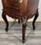 Brown Antique French Carved Walnut Bedside Table with Marble Top For Sale - Image 8 of 16