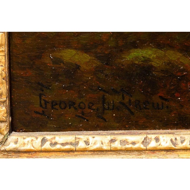 American Antique Oil Painting of Evening Landscape by George W. Drew For Sale - Image 4 of 18