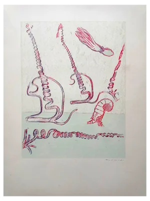 Max Ernst, Surrealist Composition, Rare Lithograph, 1974
