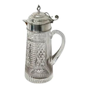 20th Century Sterling Mounted Cut Glass Claret Jug