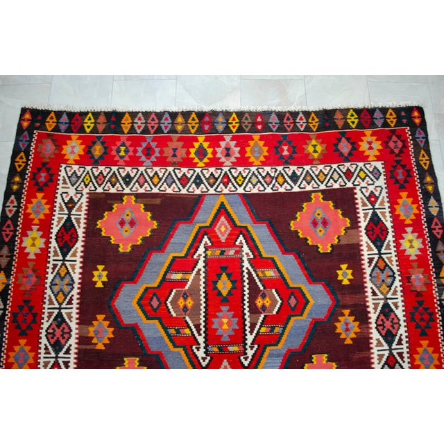 Textile 1970s Handwoven Turkish Kilim Rug - 8′2″ X 13′6″ For Sale - Image 7 of 11