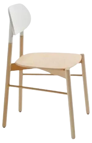 Bokken Chair in Natural Beech with White Lacquered Back by Colé Italia