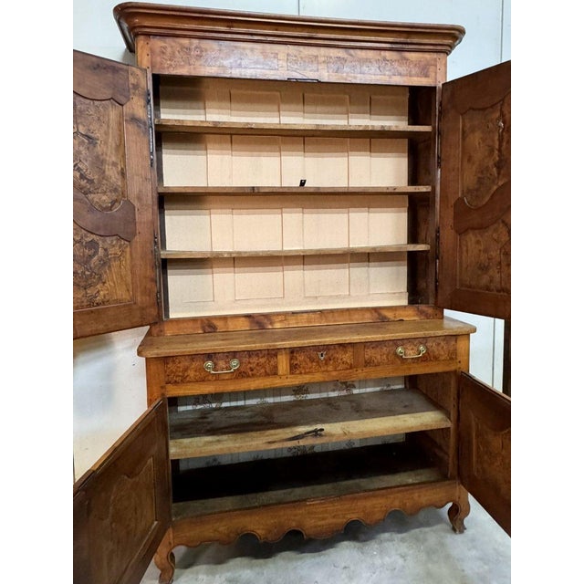 Louis XV Two-Part Bressan Buffet in Walnut and Elm For Sale - Image 9 of 10