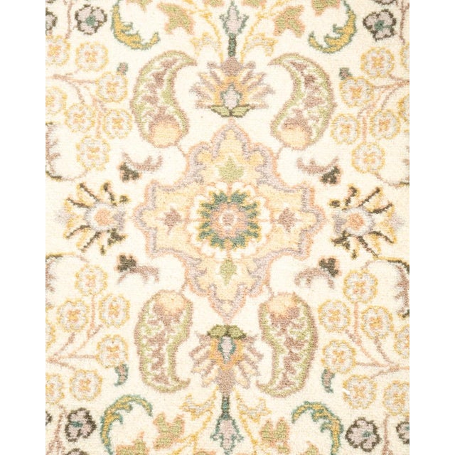 Traditional Mogul, One-of-a-Kind Hand-Knotted Area Rug in Ivory, 4' 1" x 6' 5" For Sale - Image 3 of 8