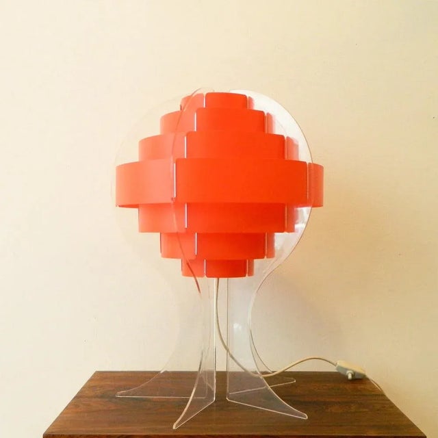 Mid-Century Modern Strips Table Lamp in Acrylic Glass by Preben Jacobsen & Flemming Brylle for Quality System, Denmark, 1970s For Sale - Image 3 of 7