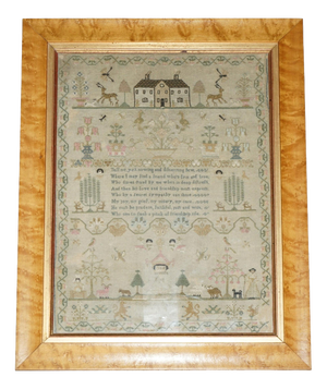 Antique George III Pictorial Friendship Sampler, 1798