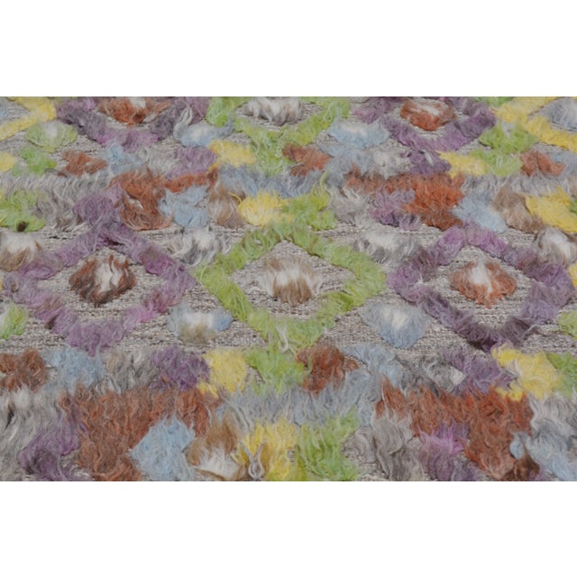 Contemporary 1990s Moroccan Hand Knotted Azilal Rug With Soft Texture,6'X8'5" For Sale - Image 3 of 7