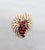 Red Vintage Signed Crown Trifari Goldtone Faux-Garnet Rhinestone Brooch For Sale - Image 8 of 8