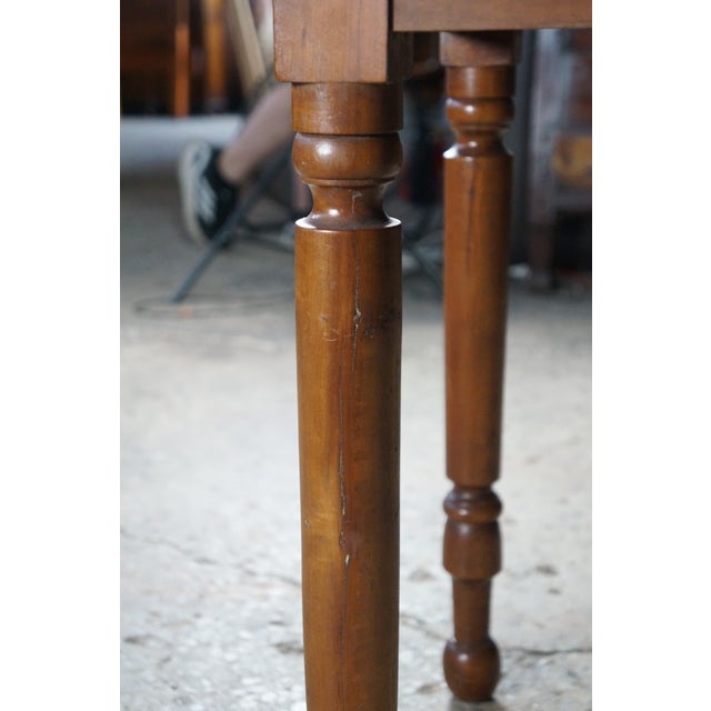 Antique Early American 19th C Cherry Gate-Leg Drop Leaf Dining Console Table 60" For Sale - Image 16 of 18