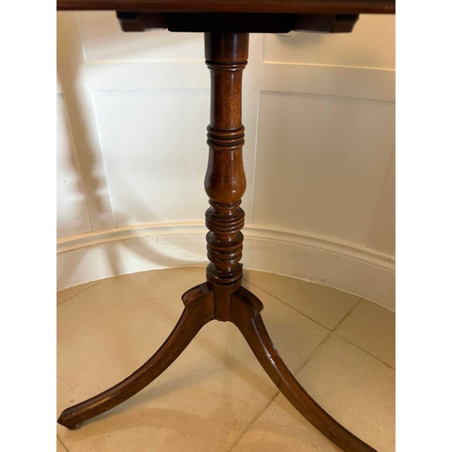 Wood Antique Georgian Mahogany Tilt Top Tripod Table with Turned Column, 1800 For Sale - Image 7 of 8