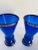 Biedermeier Pair Antique Moser Cobalt Glass Vases Bohemian Biedermeier Cobalt Glass Vases- Beaker Rs For Sale - Image 3 of 4