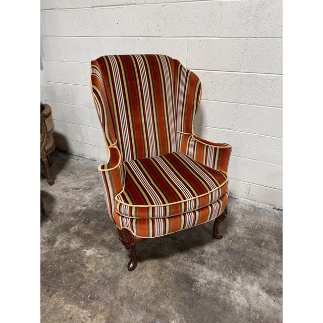 Vintage Sherrill Smoking Room Library Wingback Chair For Sale - Image 11 of 12