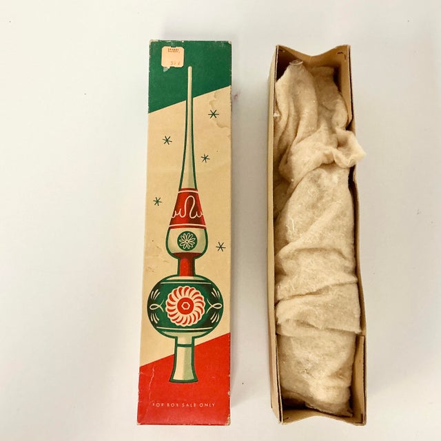 Antique German Hollywood Regency Blown Mercury Glass Christmas Tree Topper, Three Indents For Sale - Image 13 of 16